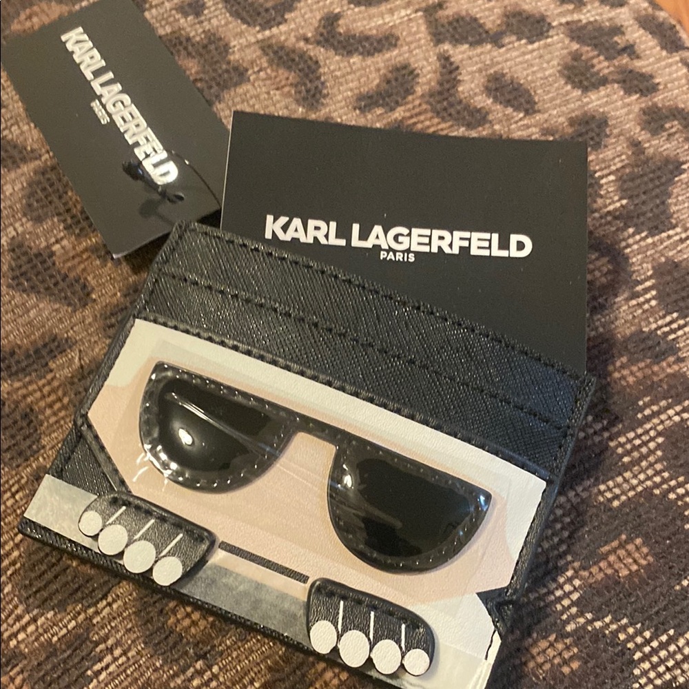 Karl Lagerfeld Black and Cream Card Holder - Picture 4 of 4